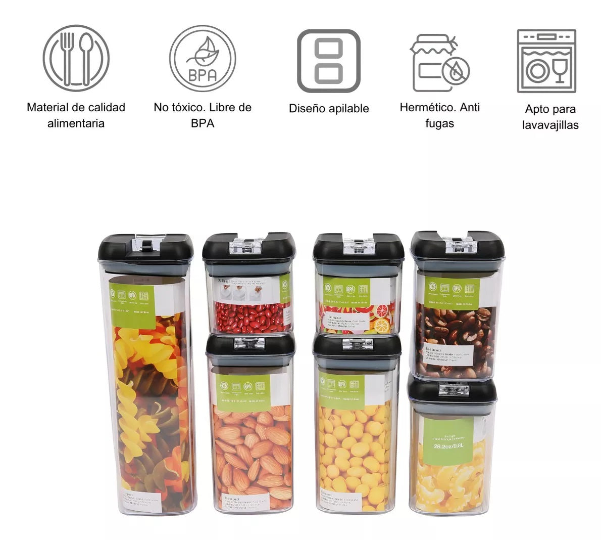 Organizador Frasco Hermetico Cocina X7