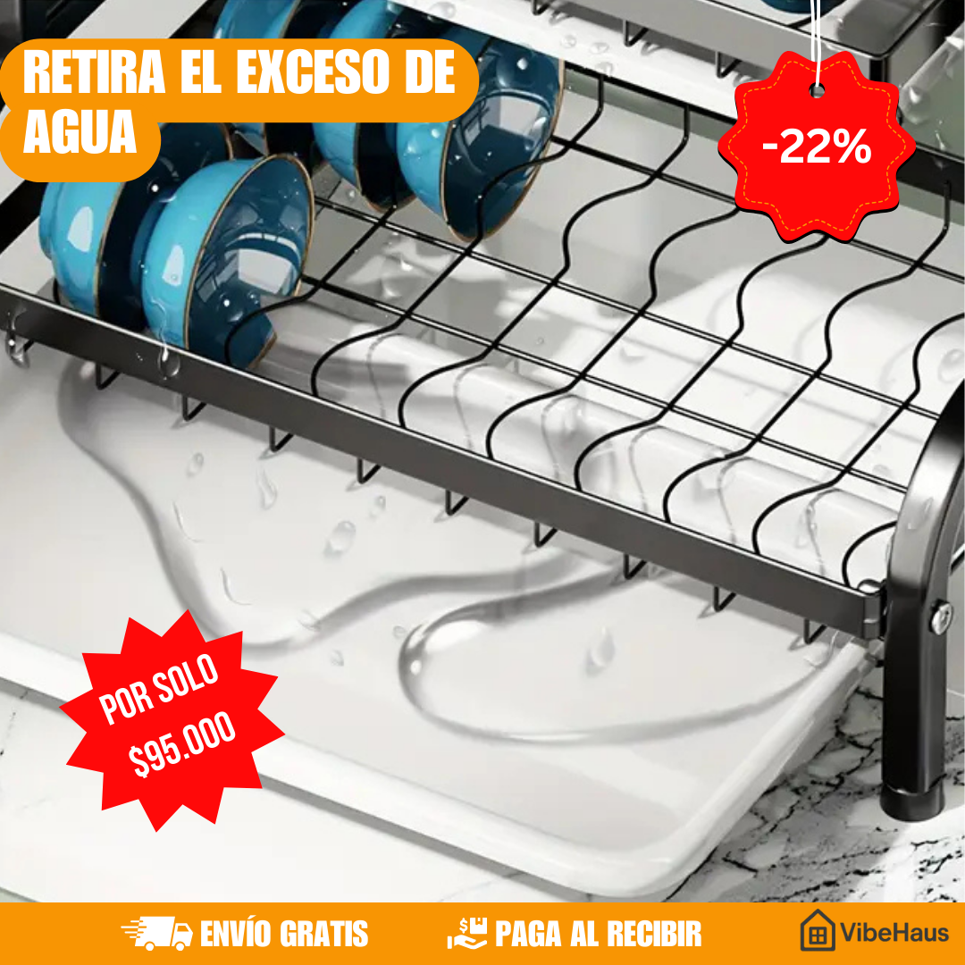 Escurridor de platos de 3 niveles