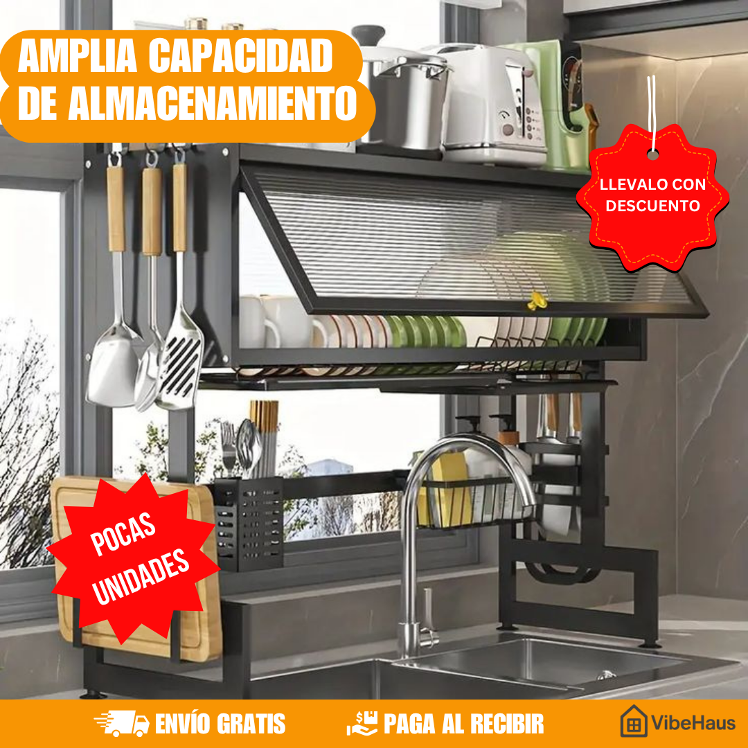Escurridor Organizador de Platos con Gabinete