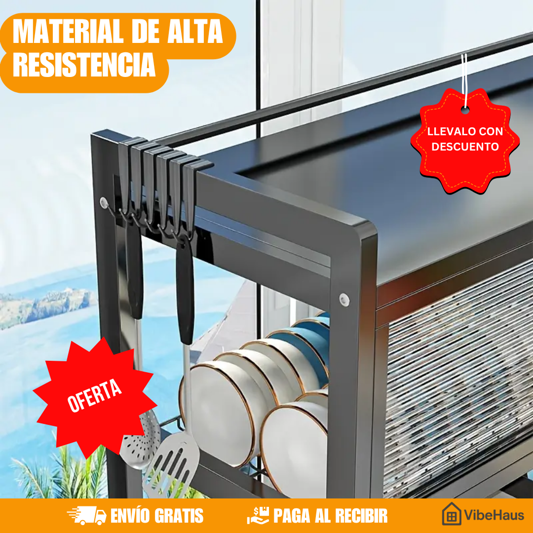 Escurridor Organizador de Platos con Gabinete